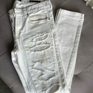 Pacsun white distressed skinny jeans